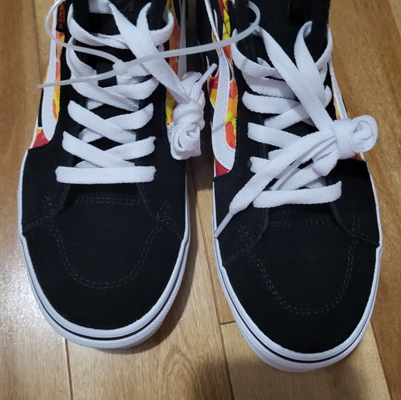 NWOT Vans size 7 youth Filmore Hi high top flame print running shoes - Picture 6 of 8